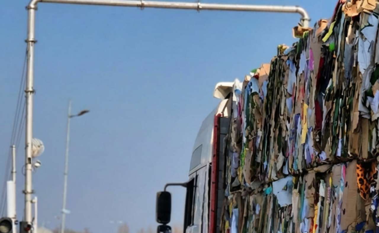 recycled paper and waste materials transport with industrial moisture measurement by Dunakontroll